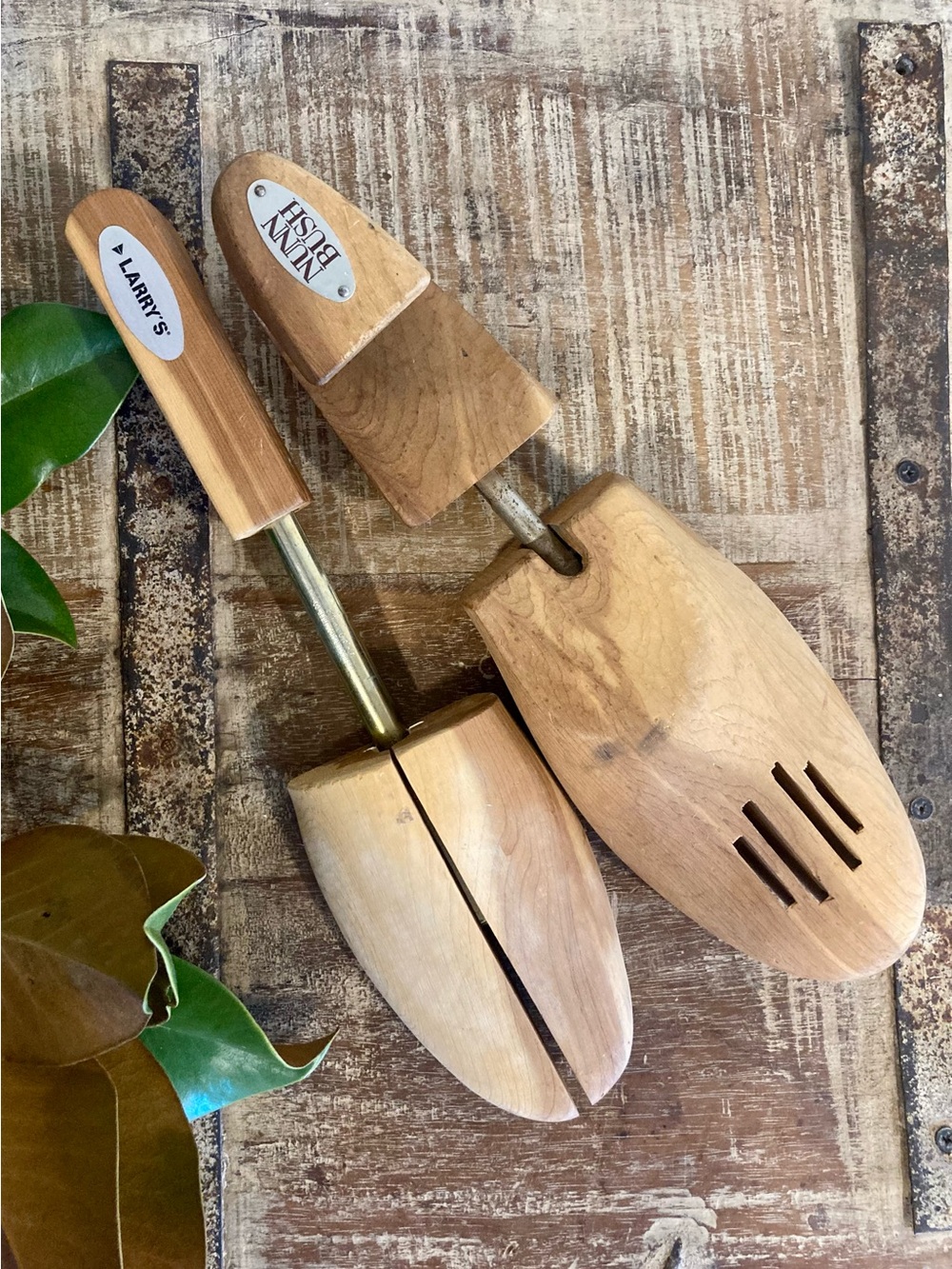 2 Wooden Shoe Trees Decor